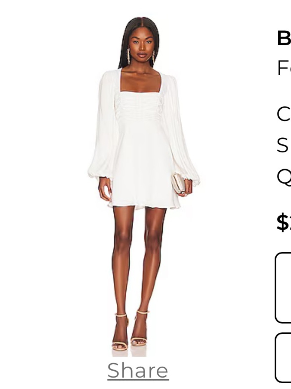 For Love And Lemons White Beatrice Mini Dress